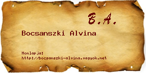 Bocsanszki Alvina névjegykártya